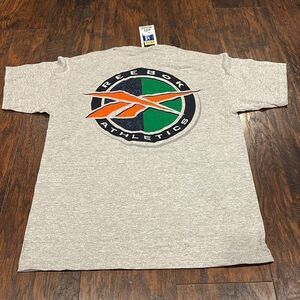 VTG 1996 Reebok Athletics size M big logo on back tee New with tags heather grey